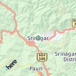 Map for location: Srinagar, India