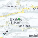 Map for location: El Kafr, Lebanon