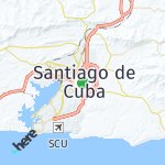 Map for location: Santiago de Cuba, Cuba