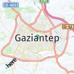 Map for location: Gaziantep, Turkey