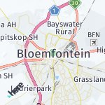 Map for location: Bloemfontein, South Africa
