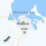 Map for location: Mtwara, Tanzania