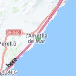 Map for location: l'Ametlla de Mar, Spain