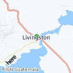Map for location: Lívingston, Guatemala