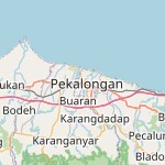 Map for location: Pekalongan, Indonesia