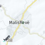 Map for location: Malishevë, Kosovo
