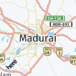 Map for location: Madurai, India