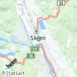 Map for location: Skien, Norway
