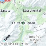 Map for location: Lauterbrunnen, Swiss
