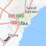 Map for location: Sfax, Tunisia