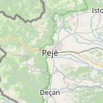 Map for location: Pejë, Kosovo