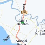 Map for location: Sabak Bernam, Malaysia