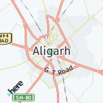 Map for location: Aligarh, India
