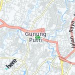 Map for location: Gunung Putri, Indonesia
