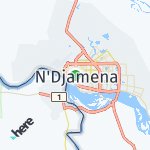 Map for location: N'Djamena, Chad