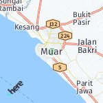 Map for location: Muar, Malaysia