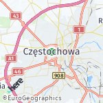 Map for location: Częstochowa, Poland
