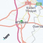 Map for location: M'Saken, Tunisia