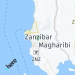 Map for location: Zanzibar, Tanzania