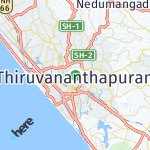 Map for location: Thiruvananthapuram, India