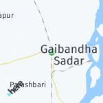 Map for location: Gaibandha, Bangladesh