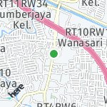 Map for location: Wanasari, Indonesia