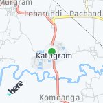 Map for location: Ketugram, India
