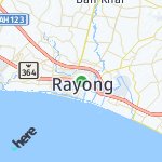 Map for location: Rayong, Thailand