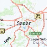 Map for location: Sagar, India