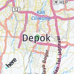 Map for location: Depok, Indonesia
