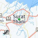 Map for location: Surat Thani, Thailand