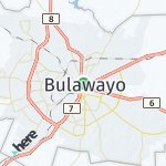 Map for location: Bulawayo, Zimbabwe