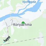 Map for location: Koryazhma, Russia