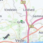 Map for location: Grejs, Denmark