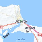 Map for location: Bizerte, Tunisia