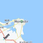 Map for location: Monastir, Tunisia