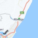 Map for location: Mtwapa, Kenya
