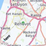 Map for location: Rehovot, Israel