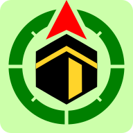 logo online qibla compass showing the kaabah and arrow pointer above it